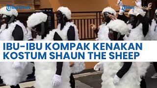 Totalitas Ibu-ibu Meriahkan Kirab Bedhol Projo di Sleman, Kompak Kenakan Kostum Shaun The Sheep