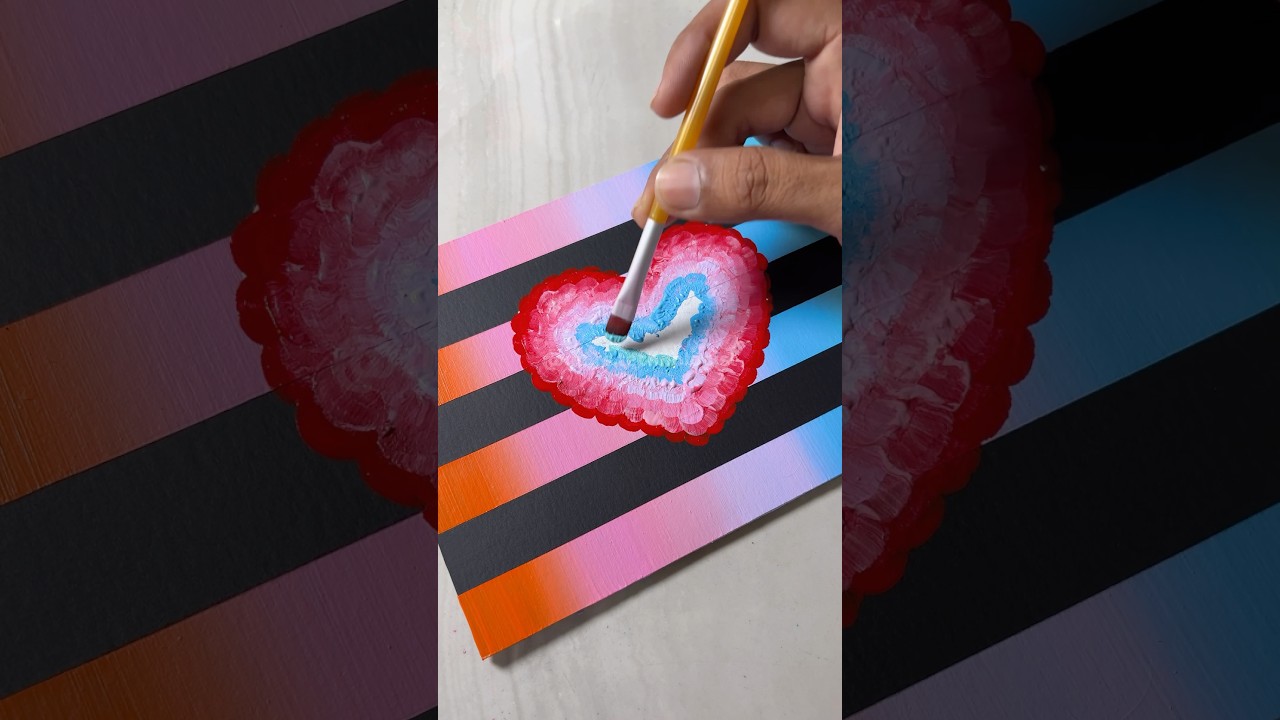 Easy Acrylic Painting!♥️🫶🏻🎨 #art #easyart #acrylicpainting #satisfying #paintingideas #artideas