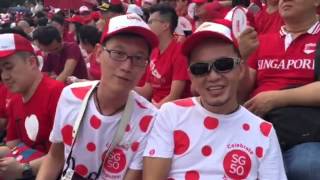 Birthday wishes from early birds Ong Kai Kun, 33, teacher (left) and Mr Morgan Ang, 47, artist