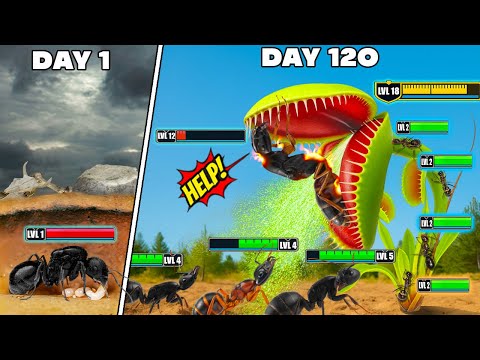 1,000 Ants vs Deadly Carnivorous Plant |Simulating an Ant Colony for 120 Days  😱 ANTTREK