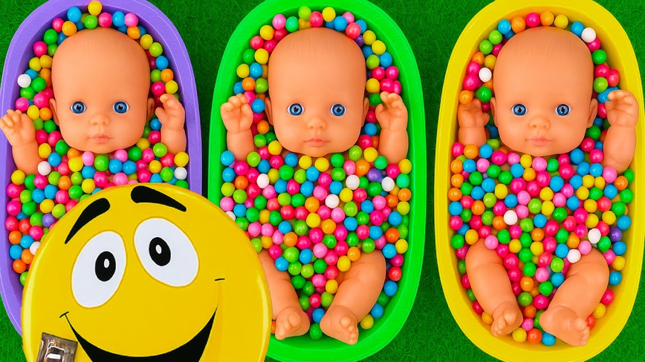 5 Minutes Satisfying Video | Mixing Funny Candy ASMR & Make Up in 3 Bathtubs with Magic M&M's Slime