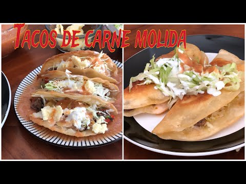 Tacos Dorados de Carne Molida con tortillas de harina y maíz