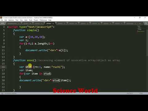 Array In Javascript How To Define Array Associative Array Array As Object In Hindi