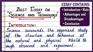 Best Essay on Science and Technology | How to Write An Essay on Science and Technology