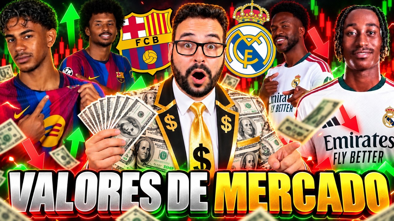 🚨Los NUEVOS VALORES de MERCADO de BARÇA y REAL MADRID ¡SUBIDAS y BAJADAS!