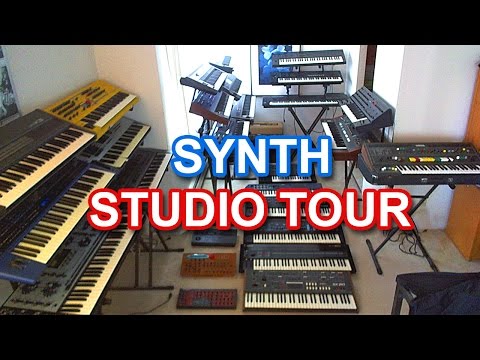 Synth studio tour + synthesizer reviews / home music studio setup (10K subs special video)