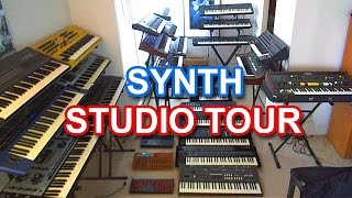 Synth studio tour + synthesizer reviews / home music studio setup (10K subs special video)