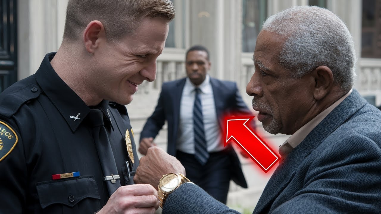 Racist Cop steals black man's watch, but his son JUDGE arrives within seconds...