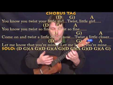 Twist and Shout (The Beatles) Bariuke Lesson Chord Chart with Chords/Lyrics - D G A