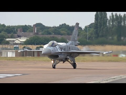 Lockheed Martin F-16CJ Fighting Falcon Polish Air Force departure at RIAT 2018 RAF Fairford AirShow