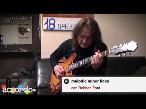Free Guitar lesson: Robben Ford - "Melodic Minor Blues Licks"