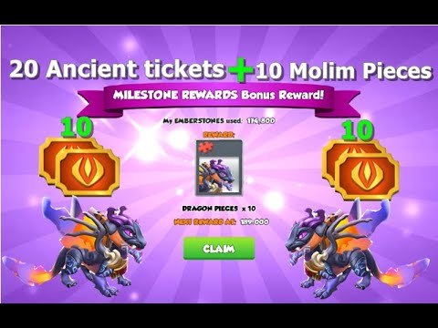 Milestone Reward 10 Molim Pieces and 20 Ancient tickets | Ancient Event | DML
