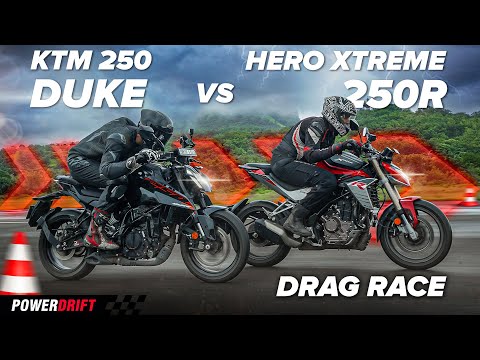 Hero Xtreme 250R vs KTM 250 Duke | Close Call | Drag Race | PowerDrift