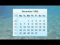December 1982 Calendar