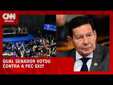 Hamilton Mourão é o único senador a votar contra a PEC do fim da 6×1 | CNN 360°