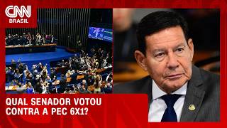 Vídeo: Hamilton Mourão é o único senador a votar contra a PEC do fim da 6x1 | CNN 360°