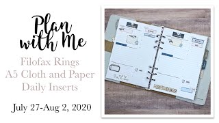 Plan with Me | A5 Filofax | Cloth and Paper Daily Inserts | July 27-August 1, 2020 #clothandpaper