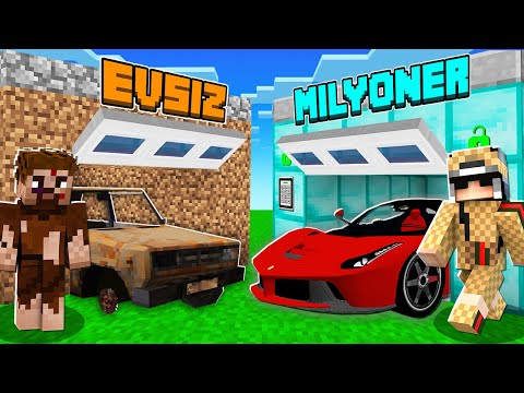 EVSİZ GARAJ VS MİLYONER GARAJ 😱 - Minecraft