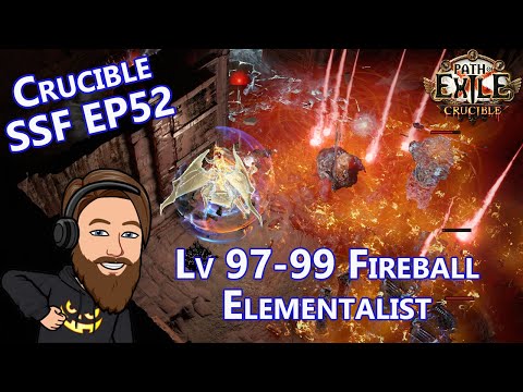 Grinding Out Levels In Heist - Level 97-99 Fireball Elementalist - Crucible SSF EP 52