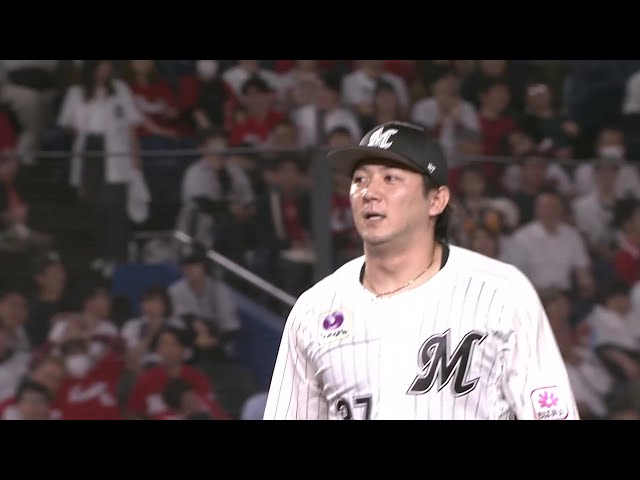 【10回表】最後は自ら捕球!! マリーンズ・小野郁 ピンチで登板し見事な火消し!! 2025年6月11日 千葉ロッテマリーンズ 対 広島東洋カープ