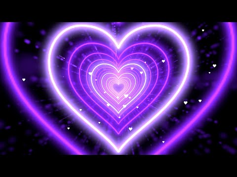 Purple Heart Animation 💜 Romantic Radiance  Heart Background Video Loop | Heart Tunnel Background