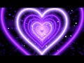 Purple Heart Animation Romantic Radiance Heart Background Video Loop Heart Tunnel Background