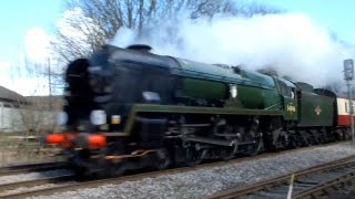 preview picture of video '34046 Braunton at Spondon on The Peak Forester on 23rd March 2014'