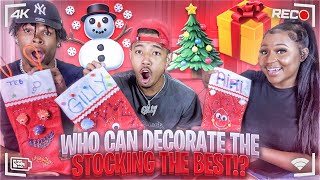 WHO CAN DECORATE THE BEST CHRISTMAS STOCKING!! **GETS HEATED** | VLOGMAS DAY 4