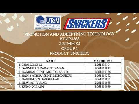 BTMP3363 - Promotion and Advertising Technology (4Ps: Product Snickers)