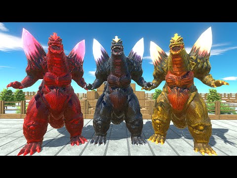 Pyramid Death Run vs X3 Space Godzilla - Animal Revolt Battle Simulator