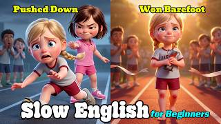 The Bully Tripped Her During the Race… But She Won Barefoot | Slow English for Beginners (A1-A2)