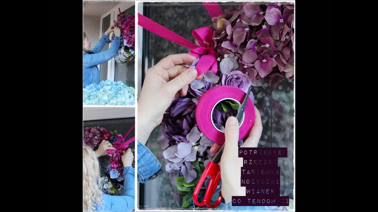 Wieszanie wianka na drzwiach PLASTIKOWYCH, METALOWYCH lub SZKLANYCH