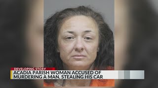 Acadia Parish woman arrested, accused of murder, car theft