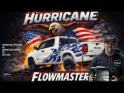 Ram Hurricane Flowmaster Exhaust Sound Comparison - American thunder, Outlaw & Signature Series!
