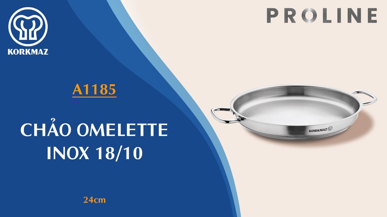 Chảo omelette inox cao cấp Korkmaz Proline 24 cm - A1185