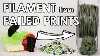 Recycle your failed 3D prints! Make new filament at home.