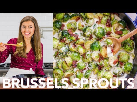 芽キャベツのレシピをアルフレードソースで調理する方法 - Natasha's Kitchen (How To Cook Brussels Sprouts Recipe in Alfredo Sauce - Natasha's Kitchen)