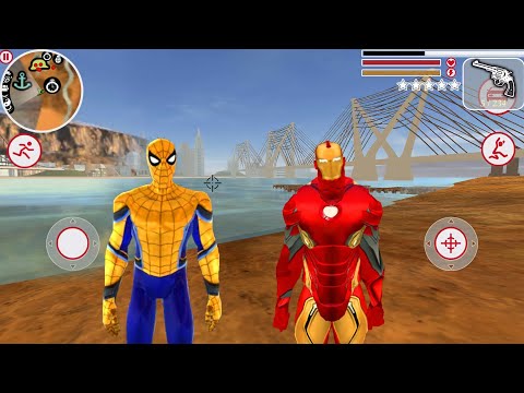 Süper Kahraman Demir Adam 😍 - Amazing Iron Rope Hero Vegas Crime Simulator #5 - Android Gameplay