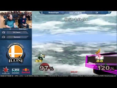 House of Paign 10 - WakenVape (Peach) vs. C# (Sheik) - SSBM - Loser's R5