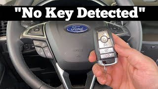 How To Start A 2017 - 2024 Ford Edge With No Key Detected - Bad Broken Dead Remote Key Fob Battery