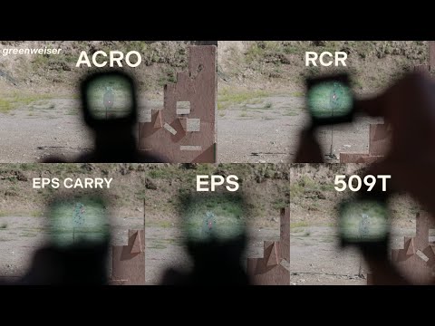 Vergleich von fünf ineinander verschachtelten Rotpunktvisieren für Pistolen