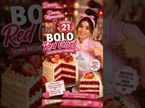 Bolo Red Velvet #receita #sobremesarapida #receitas #bolo #confeitaria #doces