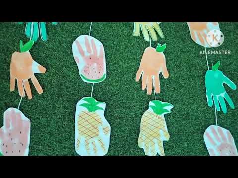 Hand print fruits painting for kids//fruits hand print