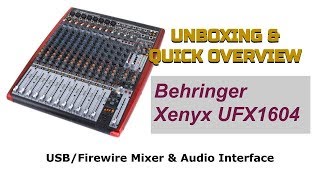 Video thumbnail for Unboxing & Quick Overview of Behringer Xenyx UFX1604 Mixer Audio Interface by RecordingStudio9.com