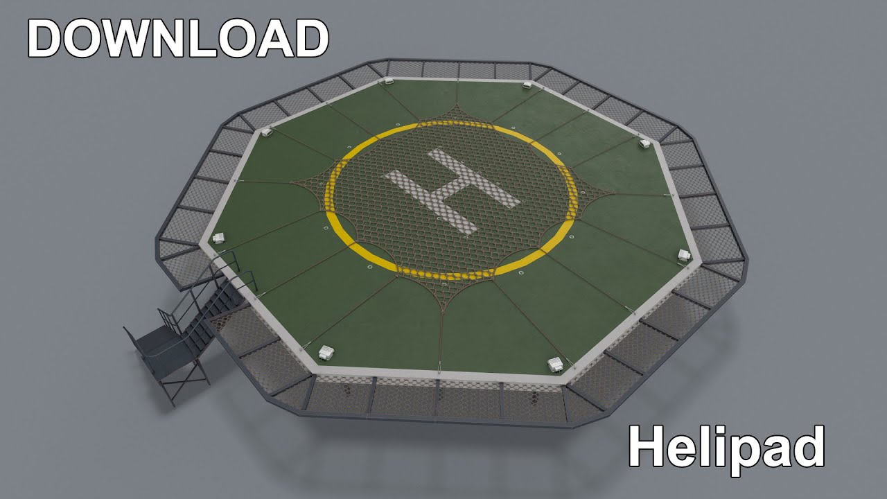 Helipad With Net --323-- 3D Model