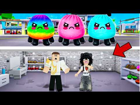 We BUILT a BUNKER to HIDE from EVIL SQUISHY DUMPLING! with CHESCA_YT!  (BROOKHAVEN RP TAGALOG)
