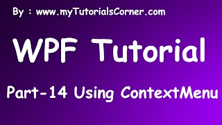 Using ContextMenu in WPF