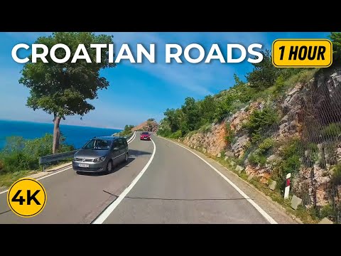 1 HR Fat Burning Cycling Workout - 4К Scenic Croatian Roads for Stationary Bike & Treadmill Training