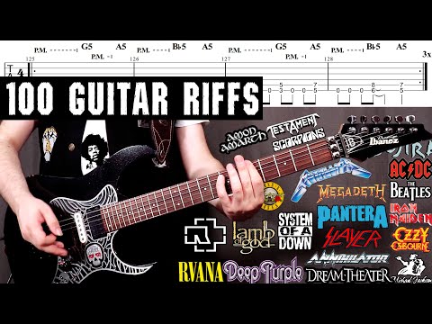 100 Greatest Guitar Riffs | Easy → Intermediate → Advanced → Master | With Tabs
