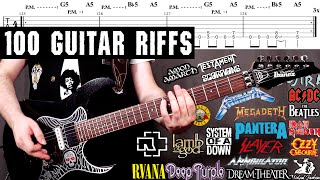 100 Greatest Guitar Riffs | Easy → Intermediate → Advanced → Master | With Tabs
